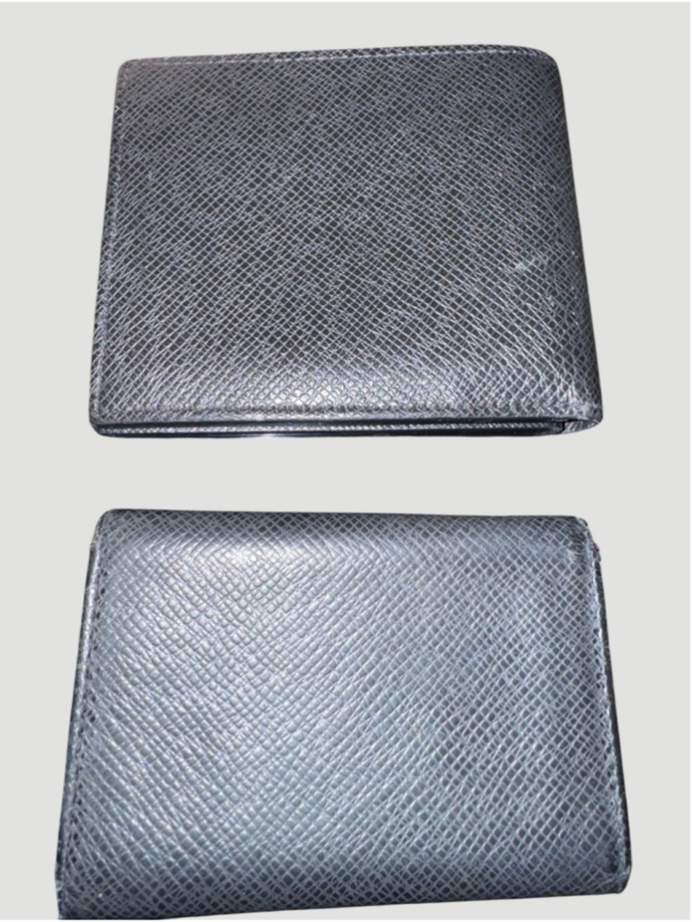 Louis Vuitton Black Taiga Amerigo Leather Wallet and Card Holder Set In Box - Picture 2 of 16